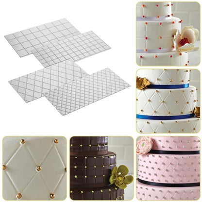 2 Sets DIY Cake Mold Wexture Fondant Printing Mold(Plaid pattern 57051) - Food Molds by buy2fix | Online Shopping UK | buy2fix