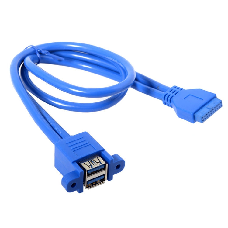 Motherboard 20pin Turn Double USB3.0 Extension Cable with Ear Baffle Cable by buy2fix