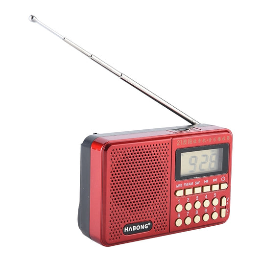 3 PCS HABONG KK-170 Portable 21 Bands FM/AM/SW Radio Rechargeable Radio Receiver Speaker, Support USB / TF Card / MP3 Music Player by buy2fix