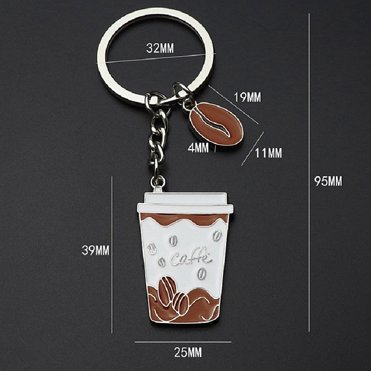 2 PCS Coffee Cup Keychain Creative Metal Pendant Small Gift by buy2fix