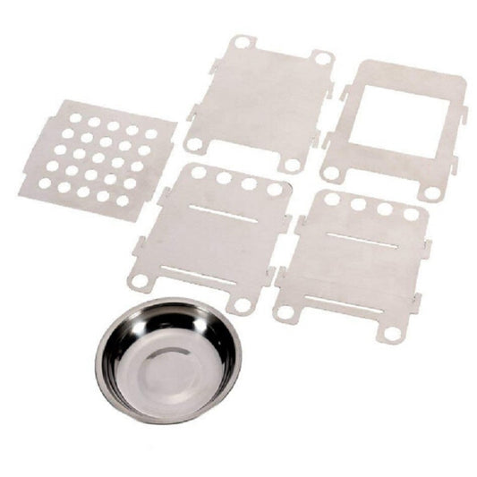 Camping Wood Stove Ultralight Folding Pocket Stove Outdoor Backpacking Cooking Wood Burning Stove Aluminum-Titanium - Cookwares & Tablewares by buy2fix | Online Shopping UK | buy2fix