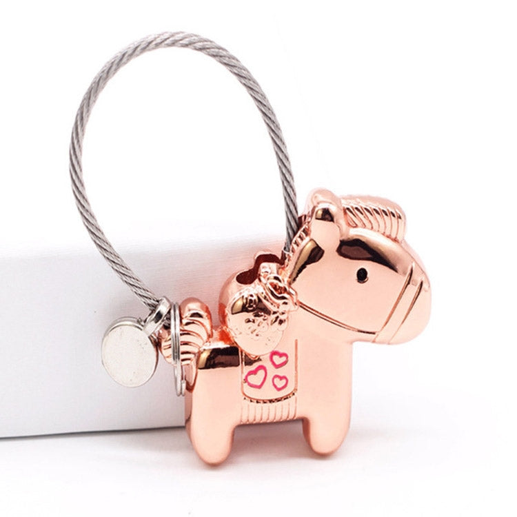 Couple Keychain with Magnet Creative Metal Small Gift Car Bag Pendant(Rose Gold) by buy2fix
