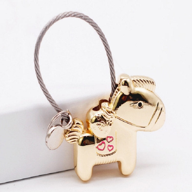 Couple Keychain with Magnet Creative Metal Small Gift Car Bag Pendant(Light Gold) by buy2fix