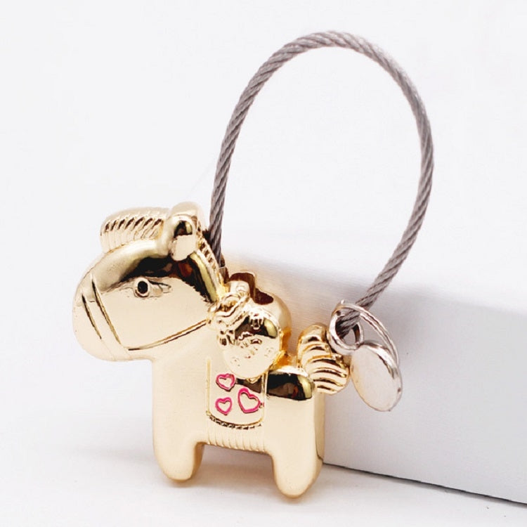 Couple Keychain with Magnet Creative Metal Small Gift Car Bag Pendant(Light Gold) by buy2fix