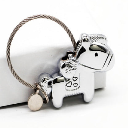 Couple Keychain with Magnet Creative Metal Small Gift Car Bag Pendant(Chrome) by buy2fix