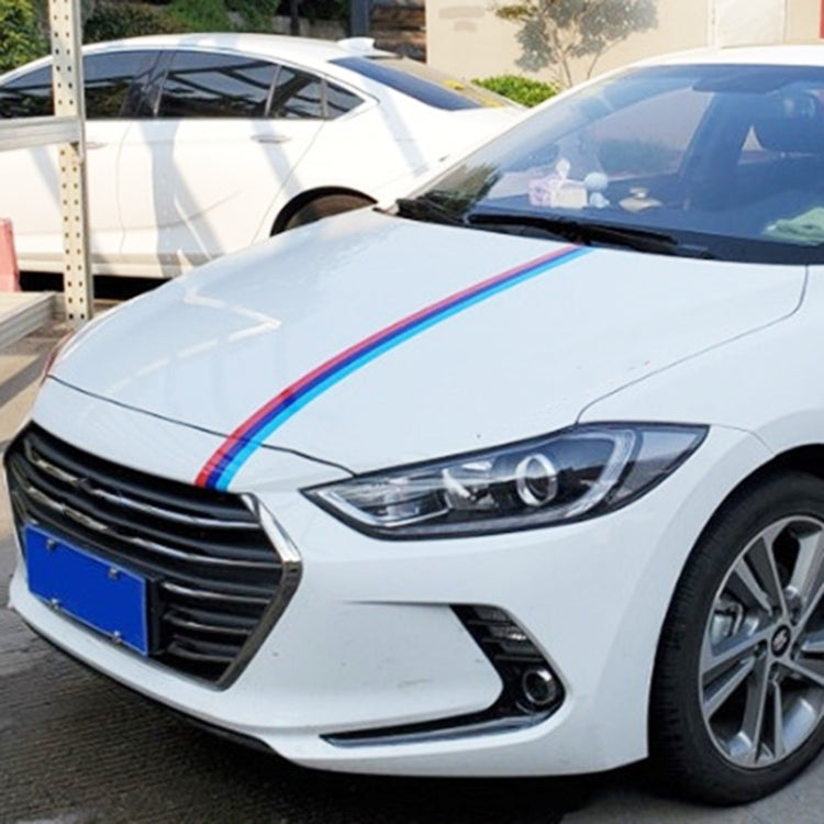 Flag Striped Car Hood Vinyl Sticker Body Decal(Tricolor) by buy2fix