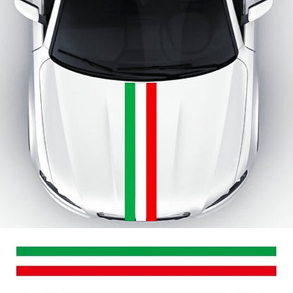 Flag Striped Car Hood Vinyl Sticker Body Decal(italy) by buy2fix