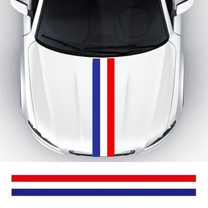 Flag Striped Car Hood Vinyl Sticker Body Decal(france) by buy2fix