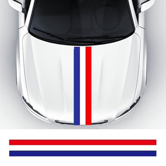 Flag Striped Car Hood Vinyl Sticker Body Decal(france) by buy2fix