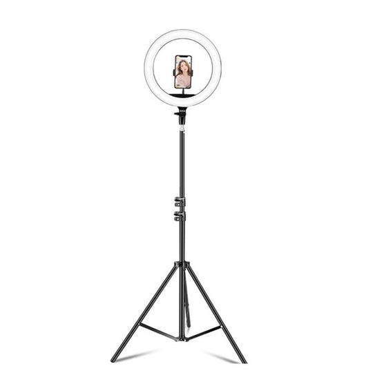 Anneau lumineux LED 14 pouces + Clip de téléphone, température de couleur variable, ensemble de diffusion en direct avec trépied de 2.1m, prise CN