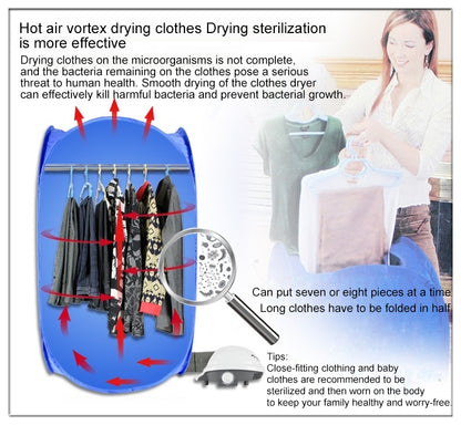 Foldable Free Installation Portable Household Mini Clothes Dryer(Blue) - Dryers & Accessories by buy2fix | Online Shopping UK | buy2fix