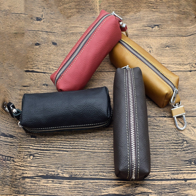 Car Keys Holder Genuine Leather Coin Purse for Men Key Wallets(Red) by buy2fix