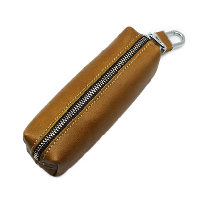 Car Keys Holder Genuine Leather Coin Purse for Men Key Wallets(Yellow) by buy2fix