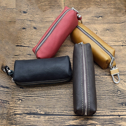 Car Keys Holder Genuine Leather Coin Purse for Men Key Wallets(Yellow) by buy2fix