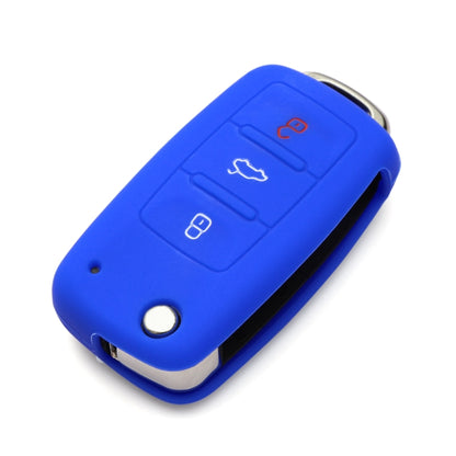 2 PCS Silicone Car Key Cover Case for Volkswagen Golf(Dark Blue) by buy2fix