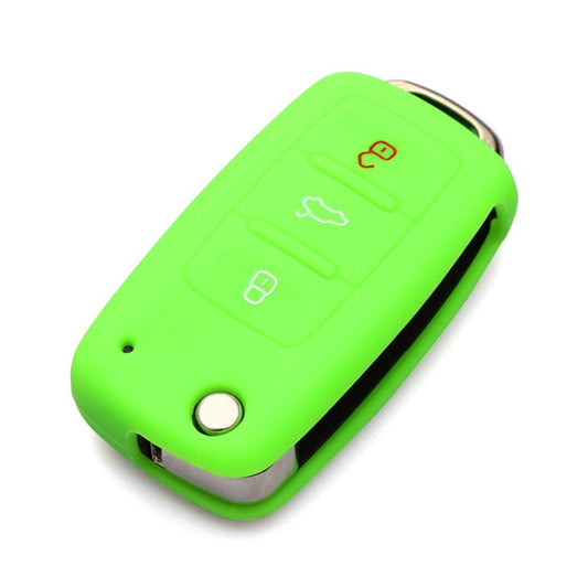 2 PCS Silicone Car Key Cover Case for Volkswagen Golf(Green) by buy2fix