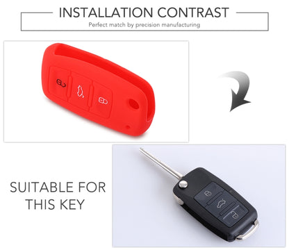 2 PCS Silicone Car Key Cover Case for Volkswagen Golf(Red) - Car Key Cases by buy2fix | Online Shopping UK | buy2fix