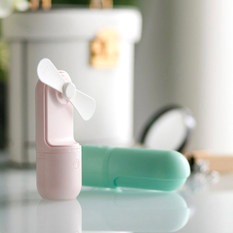 USB Charging Handheld Mini Folding Fan Desktop Fan(Green) by buy2fix