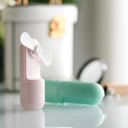 USB Charging Handheld Mini Folding Fan Desktop Fan(Green) by buy2fix