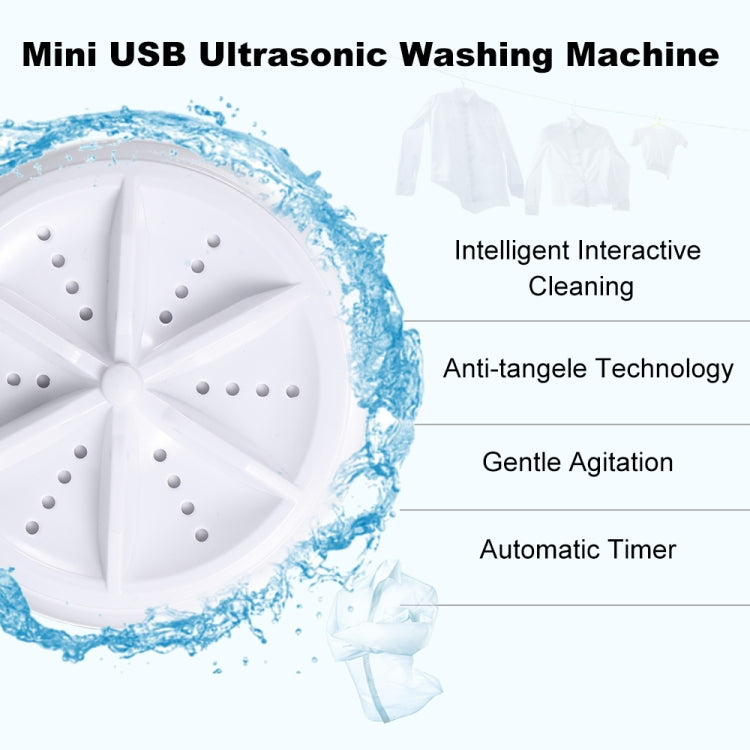 2 in 1 Portable Mini Washing Machine Ultrasonic Turbine Clothes Mini Washer with USB Cable Convenient for Travel - Washing Machines & Accessories by buy2fix | Online Shopping UK | buy2fix