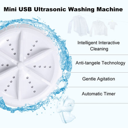 2 in 1 Portable Mini Washing Machine Ultrasonic Turbine Clothes Mini Washer with USB Cable Convenient for Travel - Washing Machines & Accessories by buy2fix | Online Shopping UK | buy2fix