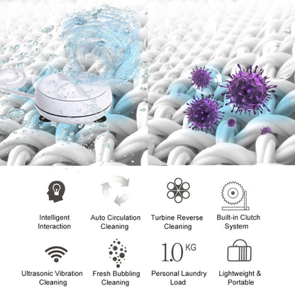 2 in 1 Portable Mini Washing Machine Ultrasonic Turbine Clothes Mini Washer with USB Cable Convenient for Travel - Washing Machines & Accessories by buy2fix | Online Shopping UK | buy2fix