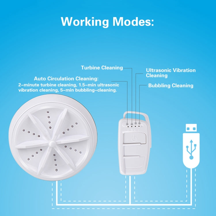 2 in 1 Portable Mini Washing Machine Ultrasonic Turbine Clothes Mini Washer with USB Cable Convenient for Travel - Washing Machines & Accessories by buy2fix | Online Shopping UK | buy2fix
