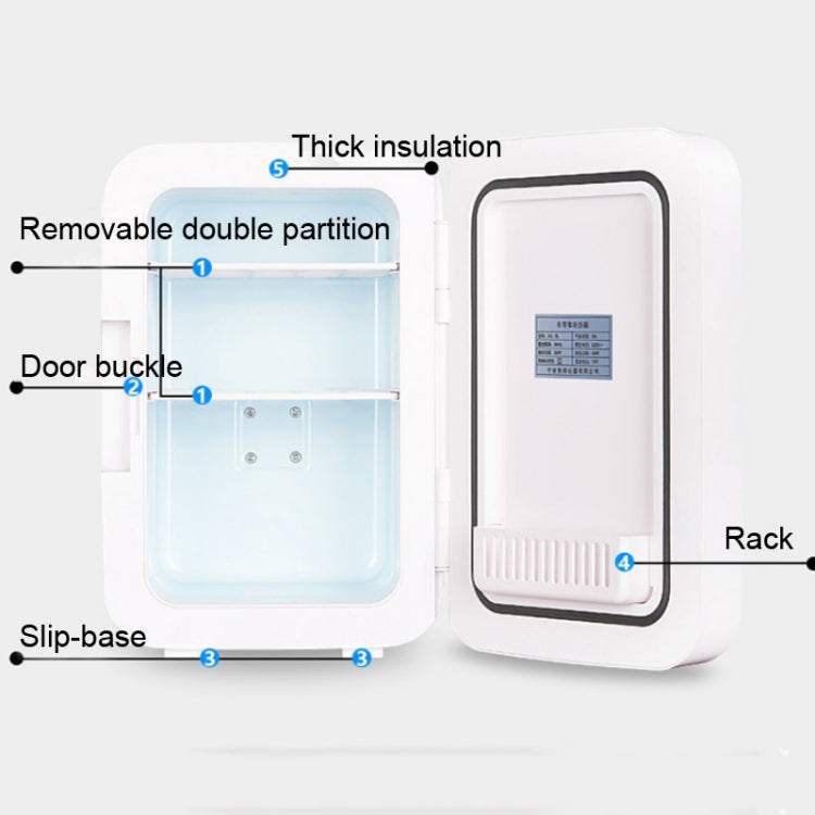 Somate SMT-8L Digital Display Car Home Dual-use Mini Refrigerator, Color:White Tempering Door, Specification:CN Plug - Refrigerators & Accessories by buy2fix | Online Shopping UK | buy2fix