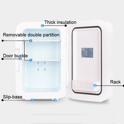 Somate SMT-8L Digital Display Car Home Dual-use Mini Refrigerator, Color:White Tempering Door, Specification:CN Plug - Refrigerators & Accessories by buy2fix | Online Shopping UK | buy2fix