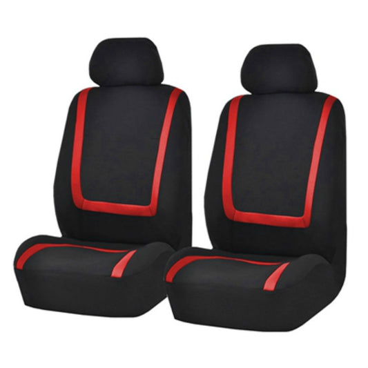 Universal Car Seat Cover Polyester Fabric Automobile Seat Covers Car Seat Cover Vehicle Seat Protector Interior Accessories 4pcs Set Red by buy2fix