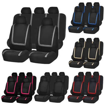 Universal Car Seat Cover Polyester Fabric Automobile Seat Covers Car Seat Cover Vehicle Seat Protector Interior Accessories 4pcs Set Red by buy2fix
