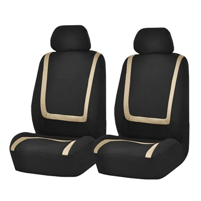 Universal Car Seat Cover Polyester Fabric Automobile Seat Covers Car Seat Cover Vehicle Seat Protector Interior Accessories 4pcs Set Beige by buy2fix