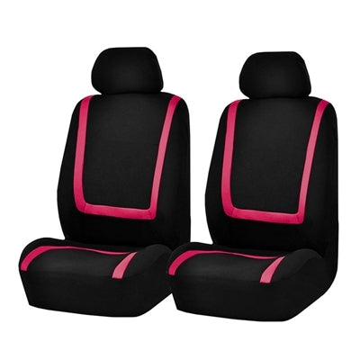 Universal Car Seat Cover Polyester Fabric Automobile Seat Covers Car Seat Cover Vehicle Seat Protector Interior Accessories 4pcs Set Pink by buy2fix