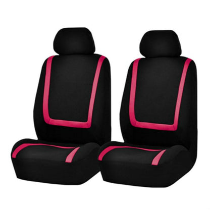Universal Car Seat Cover Polyester Fabric Automobile Seat Covers Car Seat Cover Vehicle Seat Protector Interior Accessories 4pcs Set Pink by buy2fix