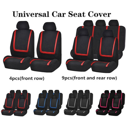 Universal Car Seat Cover Polyester Fabric Automobile Seat Covers Car Seat Cover Vehicle Seat Protector Interior Accessories 4pcs Set Pink by buy2fix