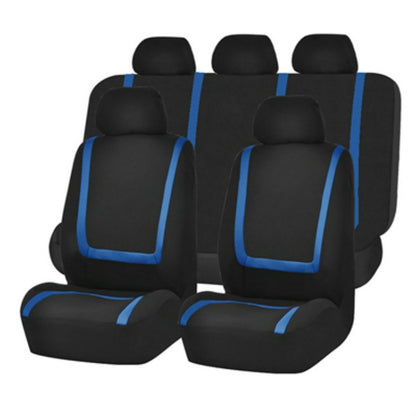 Universal Car Seat Cover Polyester Fabric Automobile Seat Covers Car Seat Cover Vehicle Seat Protector Interior Accessories 9pcs Set Blue by buy2fix