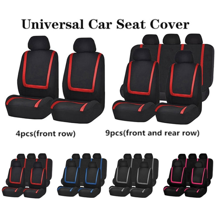 Universal Car Seat Cover Polyester Fabric Automobile Seat Covers Car Seat Cover Vehicle Seat Protector Interior Accessories 9pcs Set Blue by buy2fix