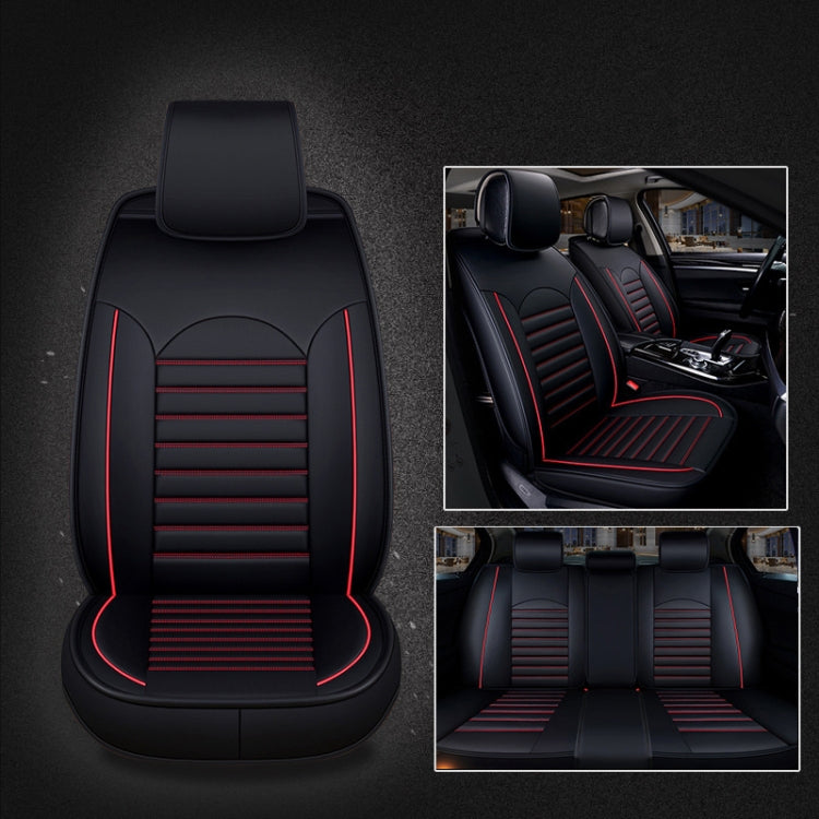 Universal PU Leather Car Seat Cover Black Red by buy2fix