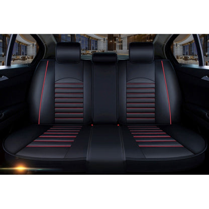 Universal PU Leather Car Seat Cover Black Red Deluxe by buy2fix