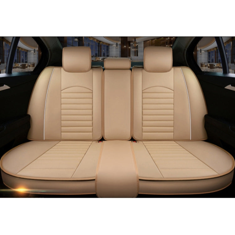 Universal PU Leather Car Seat Cover Beige Deluxe by buy2fix