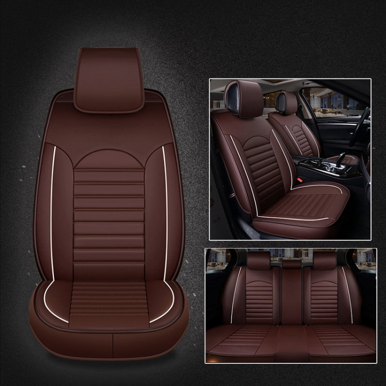Universal PU Leather Car Seat Cover Coffee by buy2fix