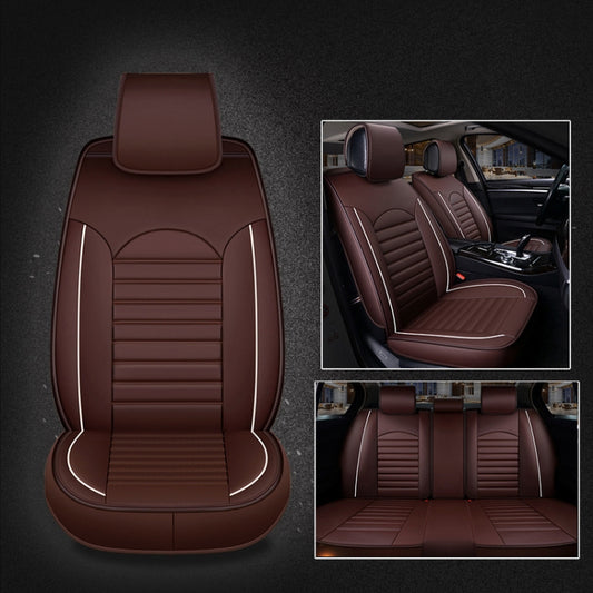 Universal PU Leather Car Seat Cover Coffee by buy2fix