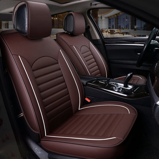 Universal PU Leather Car Seat Cover Coffee by buy2fix