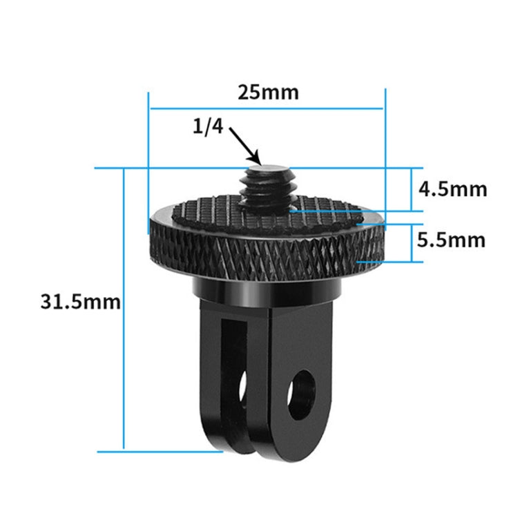 TELESIN Aluminum Alloy 1/4 Transfer Head Sports Camera Accessories For GoPro HERO11 Black / HERO9 Black / DJI Osmo Action 3 by buy2fix