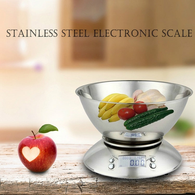 Kitchen High Precision Stainless Steel LCD Digital Scale Measuring Tools(Silver) by buy2fix
