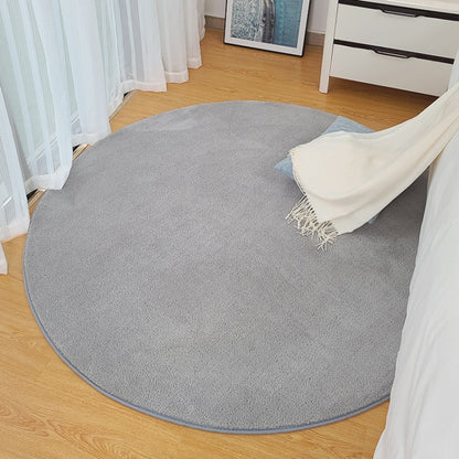 KSolid Round Carpet Soft Fleece Mat Anti-Slip Area Rug Kids Bedroom Door Mats, Size:Diameter: 140cm(Wine Red) - Mats by buy2fix | Online Shopping UK | buy2fix