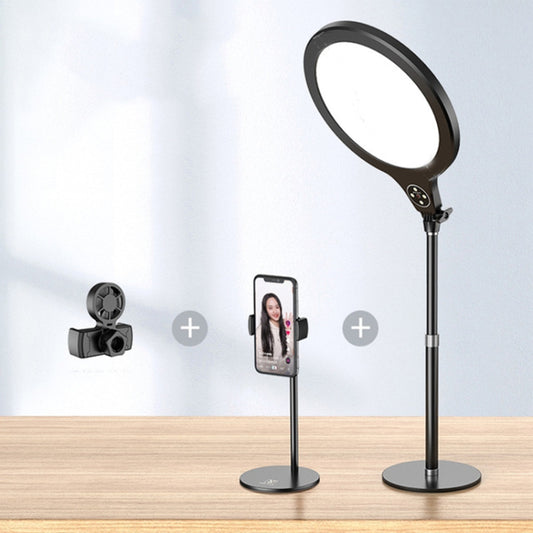 10 inch 26cm Live Broadcast Photography Desktop Beauty Fill Light Bracket, Style:Medium Version+Cooling Bracket(Black) - Selfie Light by buy2fix | Online Shopping UK | buy2fix