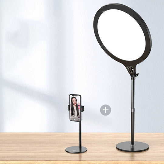 Support de lumière de remplissage de beauté de bureau de photographie de diffusion en direct de 14,2 pouces 36 cm, style: grande version + support (noir)