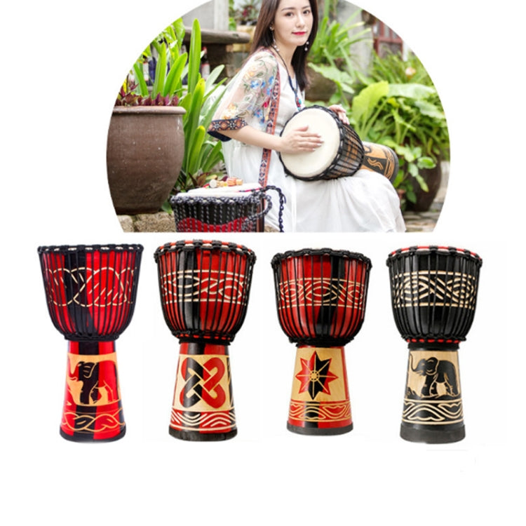Engraved African Drum Children Kindergarten Percussion Instruments Sheepskin Tambourine, Random Delivery, Size:Big 10 In by buy2fix