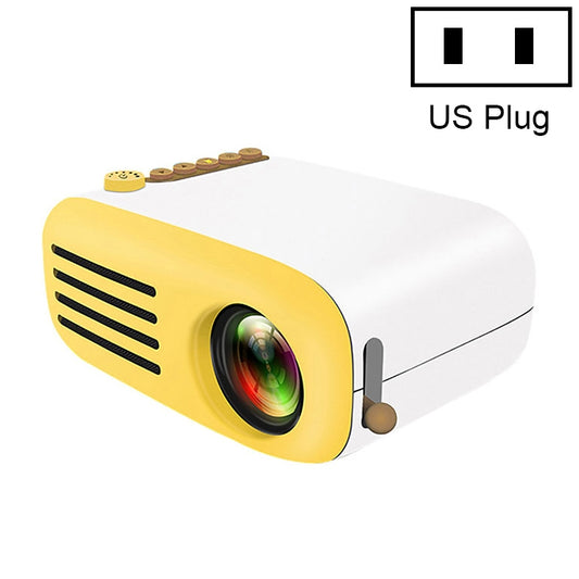 YG200 Portable LED Pocket Mini Projector AV SD HDMI Video Movie Game Home Theater Video Projector, US Plug(Yellow and White) - LED Projector by buy2fix | Online Shopping UK | buy2fix